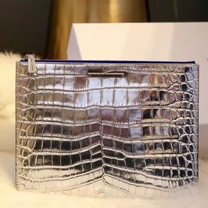 Rebecca Minkoff Metallic Croc Clutch
